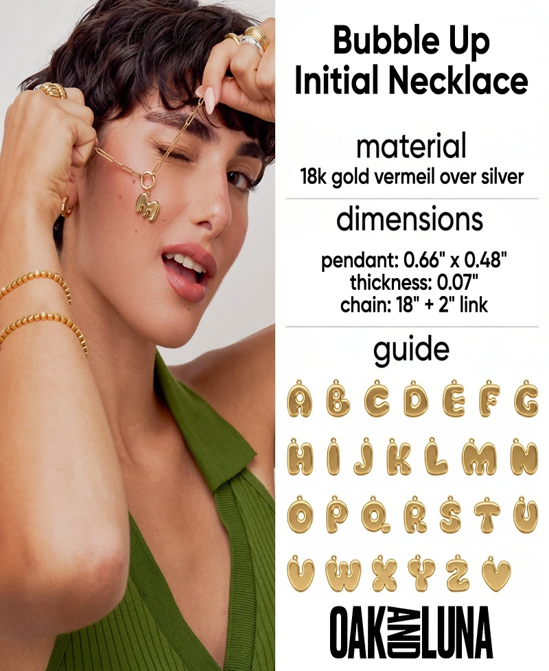 Oak & Luna Bubble Up Initial Necklace