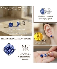 GigiGirl Sterling Silver Solitaire Stud Earrings