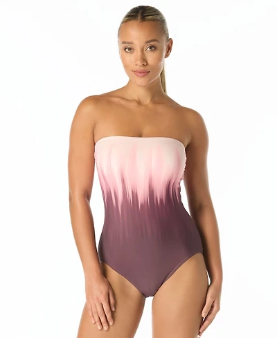 Carmen Marc Valvo Women's Printed Bandeau One-Piece Swimsuit