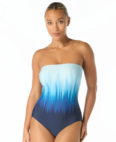 Carmen Marc Valvo Women's Printed Bandeau One-Piece Swimsuit