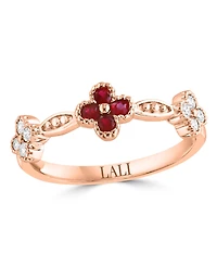 Lali Jewels Ruby (1/5 ct. t.w.) & Diamond (1/5 ct. t.w.) Ring in 14k Rose Gold