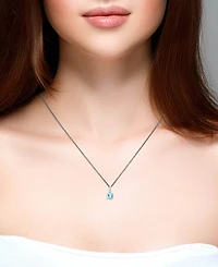 Aquamarine (3/4 ct. t.w.) & Diamond Accent 18" Pendant Necklace 14k White Gold (Also Morganite)