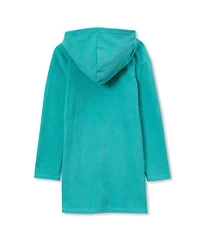 Lands' End Girls Long Sleeve Hooded Front Pocket Terry Cloth Swimsuit Cover-Up