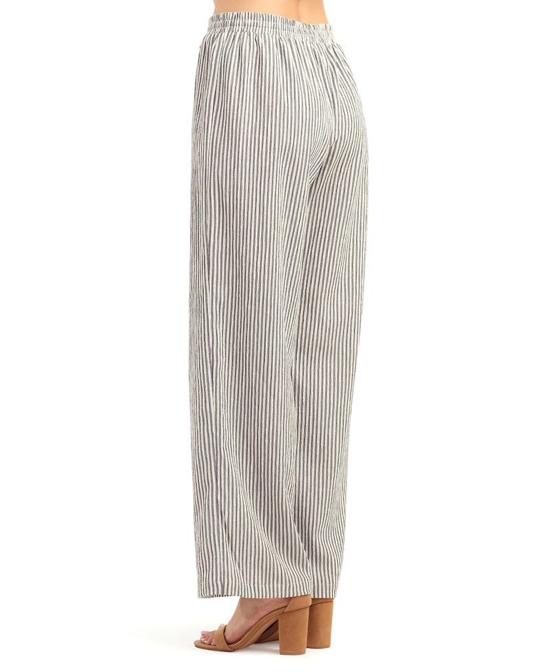 Bcx Women's Pucker Stripe Pull-On Pants