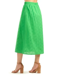 Bcx Women's Eyelet Pleated Pull-On Skirt