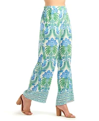 Bcx Women's Printed Wide-Leg Mid-Rise Pants