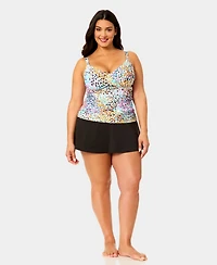 Anne Cole Plus Shirred Tankini Top