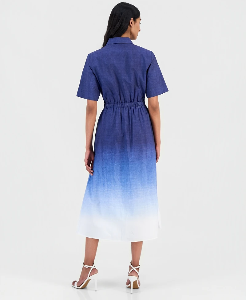 Anne Klein Women's Ombre Cotton Midi Shirtdress