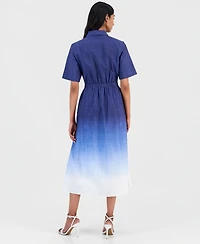 Anne Klein Women's Ombre Cotton Midi Shirtdress