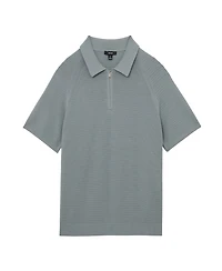 Reiss Men's Textured-Knit Half-Zip Polo Shirt