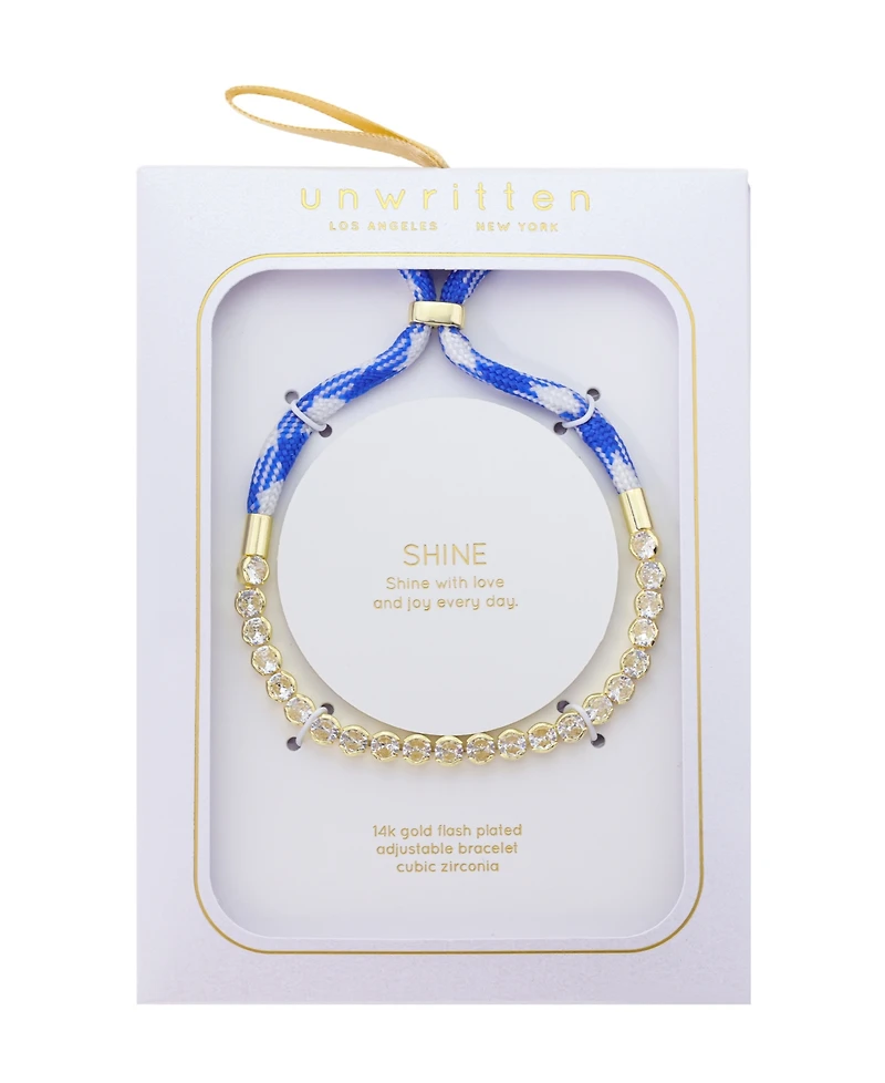 Unwritten Cubic Zirconia and Cord Tennis Bolo Bracelet