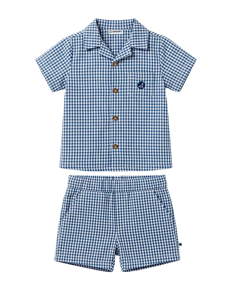 Sperry Baby Boys' Button-Down Shirt and Shorts, 2-Piece Set