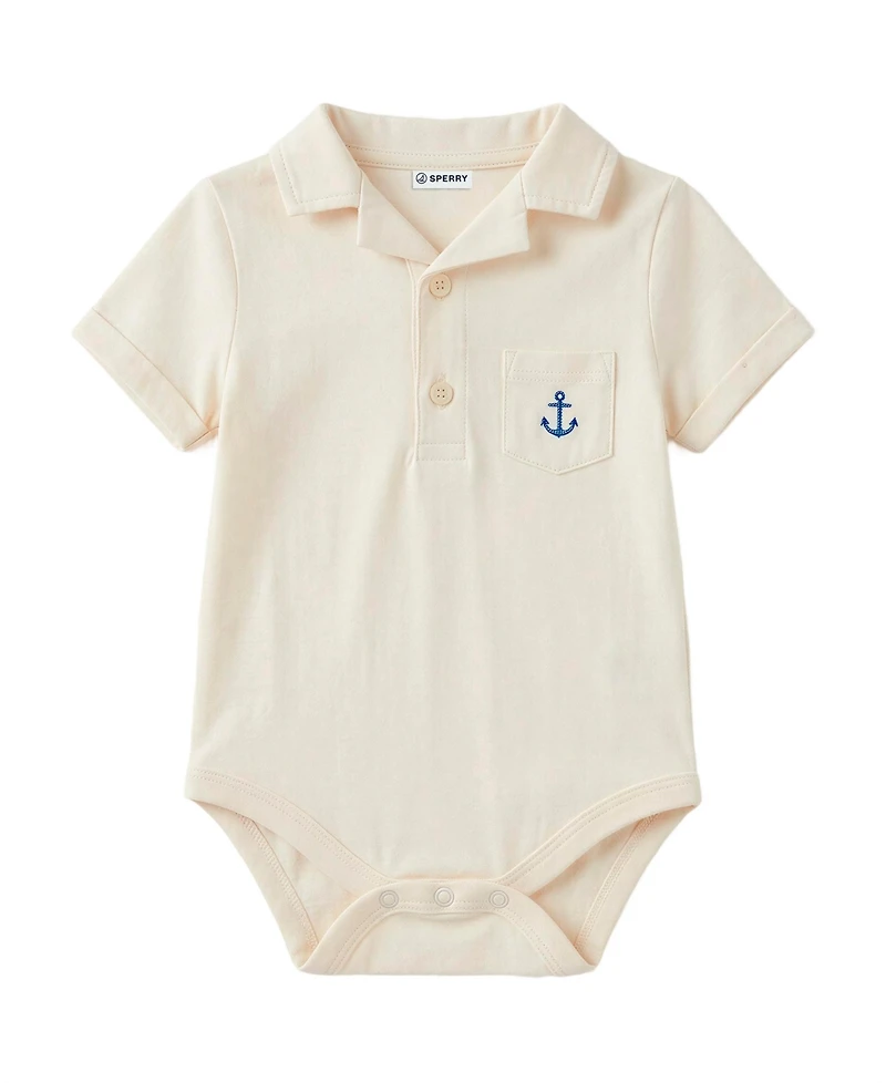 Sperry Baby Boys' Short-Sleeve Bodysuit and Pull-On Shorts, 2-Piece Set