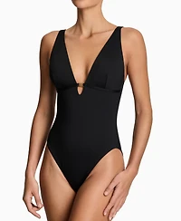 Lauren Ralph Tall Triangle One-Piece Swimsuit