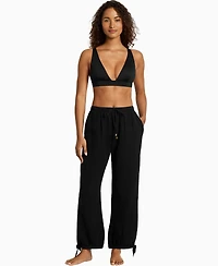 Lauren Ralph Women's Cotton Pull-On Cover-Up Pants