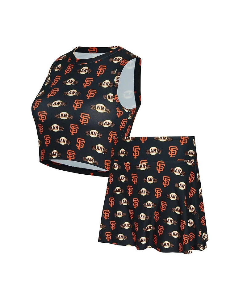 Concepts Sport Women's Black San Francisco Giants Knit Tank Top & Skort Set
