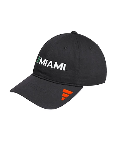 Adidas Men's Black Miami Hurricanes Slouch Adjustable Hat
