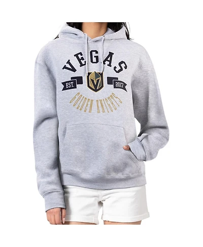 G-iii 4Her by Carl Banks Women's Heather Gray Vegas Golden Knights City Graphic Fleece Pullover Hoodie