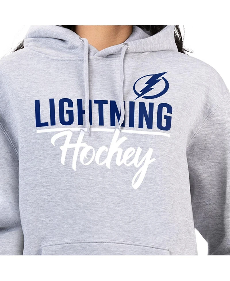 G-iii 4Her by Carl Banks Women's Heather Gray Tampa Bay Lightning Team Sport Tri-Blend Fleece Hoodie