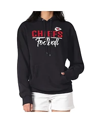 G-iii 4Her by Carl Banks Women's Black Kansas City Chiefs Graphic Fleece Pullover Hoodie