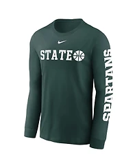 Nike Men's Green Michigan State Spartans Basketball Icon Two-Hit Long Sleeve T-Shirt