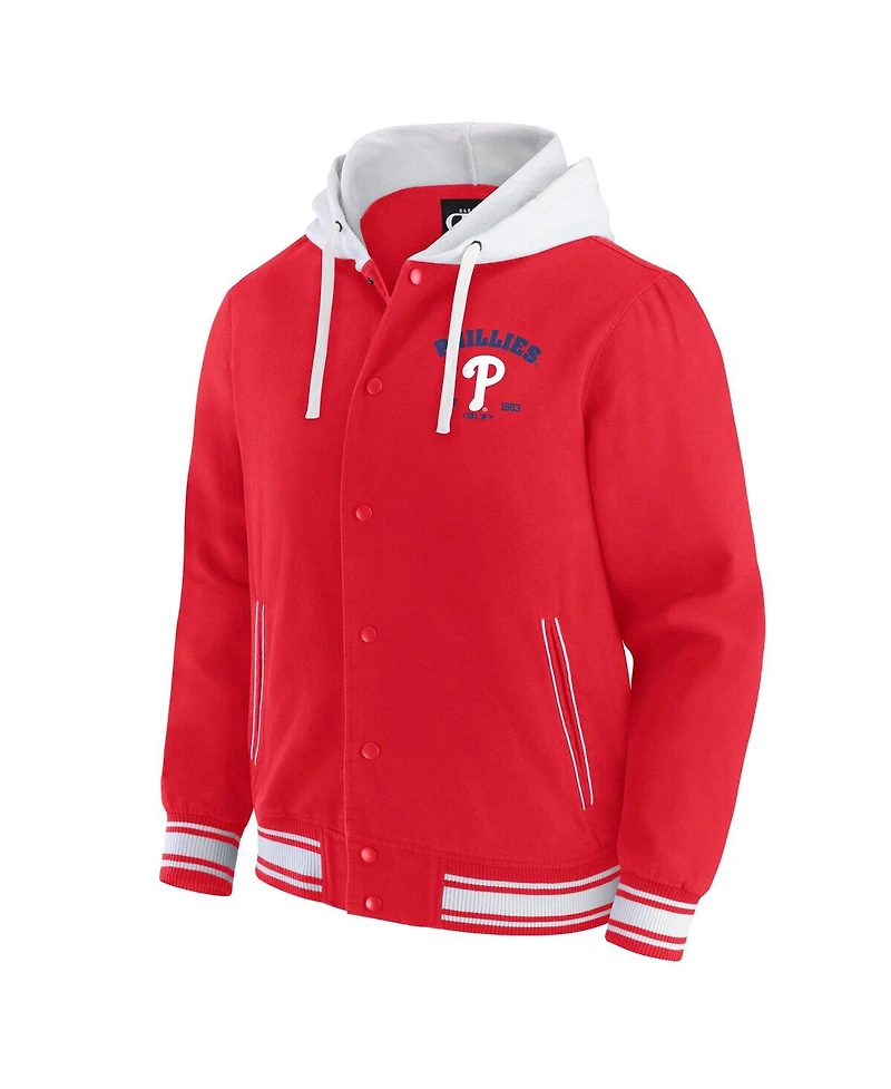 Darius Rucker Collection by Fanatics Men's Red Philadelphia Phillies Full-Snap Hooded Jacket