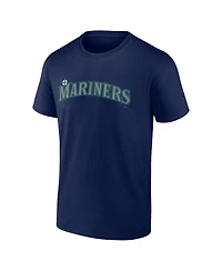 Logo Athletic Men's Navy Seattle Mariners Wordmark T-Shirt