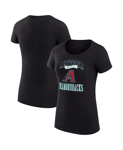 G-iii 4Her by Carl Banks Women's Black Arizona Diamondbacks Super-Slim Fit Lightweight Team Logo Graphic T-Shirt