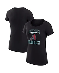 G-iii 4Her by Carl Banks Women's Black Arizona Diamondbacks Super-Slim Fit Lightweight Team Logo Graphic T-Shirt