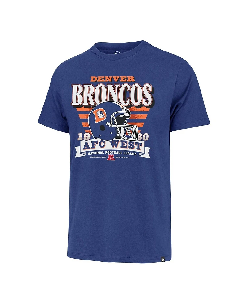 '47 Brand Men's Royal Denver Broncos Stripe Splash Franklin Throwback T-Shirt