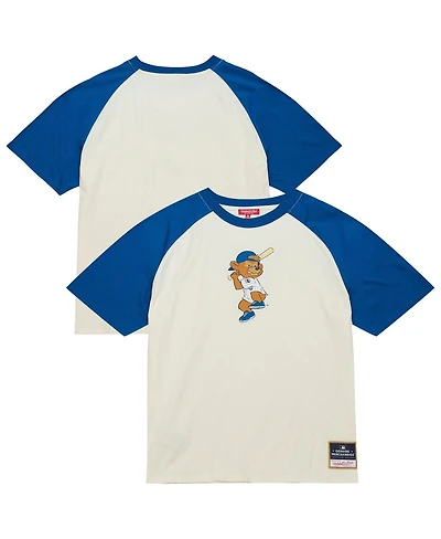 Mitchell & Ness Women's Cream Chicago Cubs Boyfriend Raglan T-Shirt