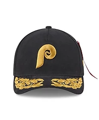 New Era x Alpha Industries Men's Black Philadelphia Phillies A-Frame 9FORTY Adjustable Hat