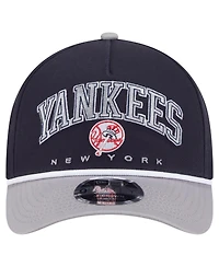 New Era Men's Navy/Gray New York Yankees Arch 9FORTY A-Frame M-Crown Adjustable Hat