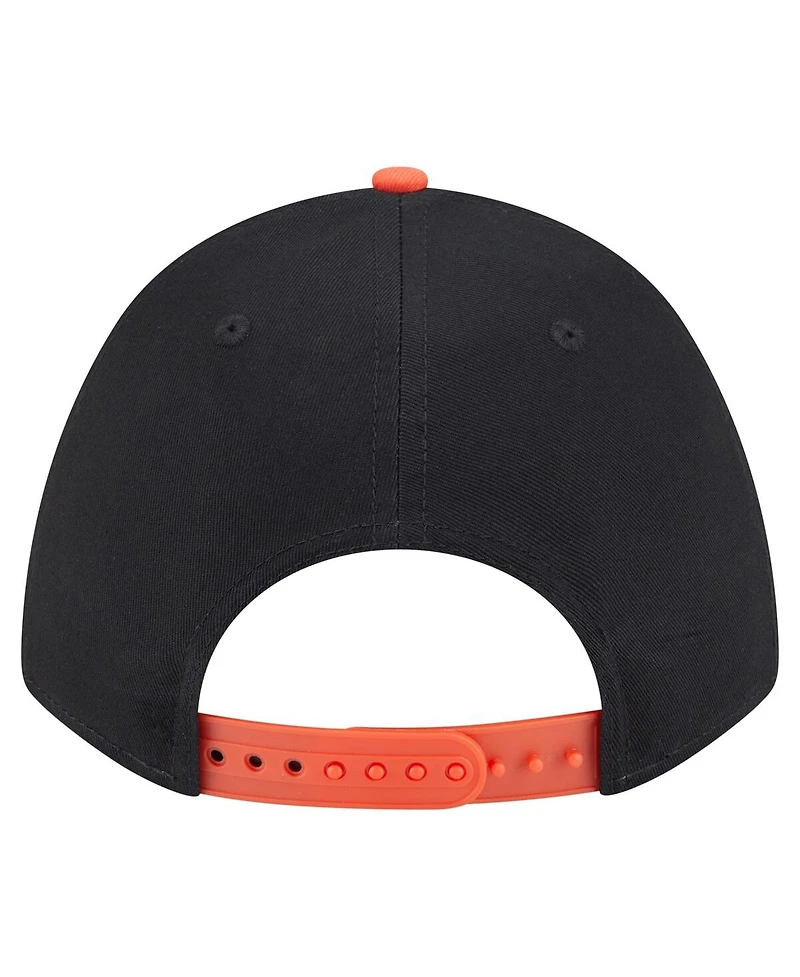 New Era Men's Black/Orange Baltimore Orioles Arch 9FORTY A-Frame M-Crown Adjustable Hat