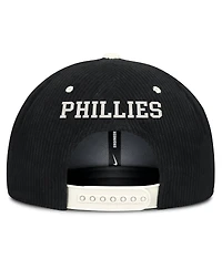 Nike Men's Black Philadelphia Phillies Pro Corduroy Structured Snapback Hat