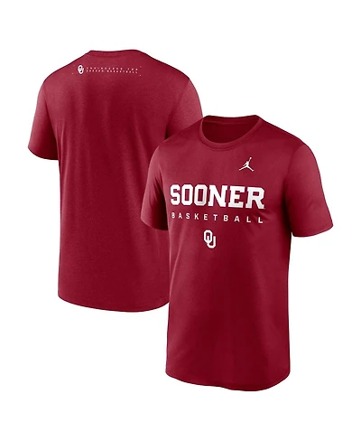 Jordan Men's Crimson Oklahoma Sooners 2025 Courtside Basketball Legend Dri-fit T-Shirt