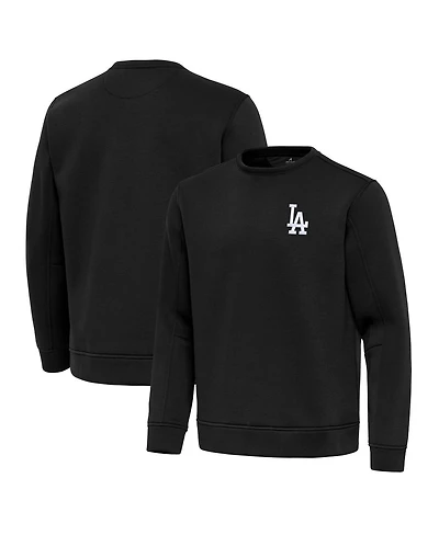 Antigua Men's Black Los Angeles Dodgers Relevant Lightweight Pullover Sweatshirt
