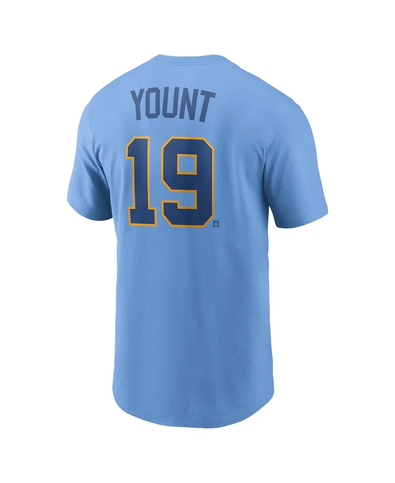 Nike Men's Robin Yount Powder Blue Milwaukee Brewers Cooperstown Collection Name Number T-Shirt