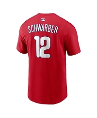 Nike Men's Kyle Schwarber Red Philadelphia Phillies Name Number T-Shirt