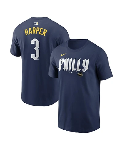 Nike Men's Bryce Harper Navy Philadelphia Phillies City Connect Name Number T-Shirt