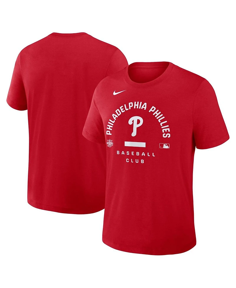 Nike Men's Red Philadelphia Phillies Authentic Collection Early Work Tri-Blend Dri-fit T-Shirt