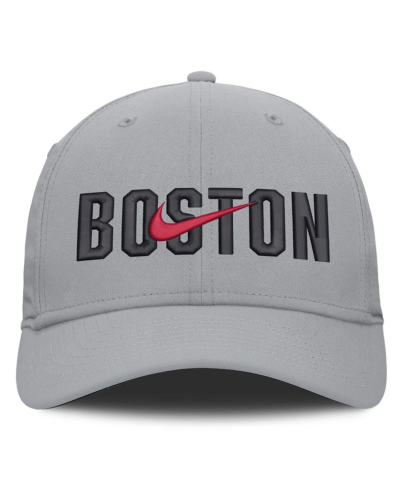 Nike Men's New Era Gray Boston Red Sox Primetime Dri-fit Rise Bozz Flex Hat