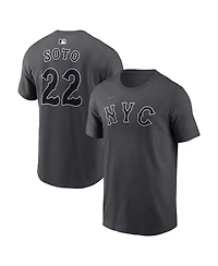 Nike Men's Juan Soto Anthracite New York Mets City Connect Name Number T-Shirt