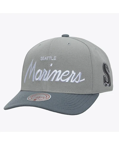 Mitchell & Ness Men's Gray Seattle Mariners Cooperstown Thunderstorm Head Coach Pro-Crown Adjustable Hat