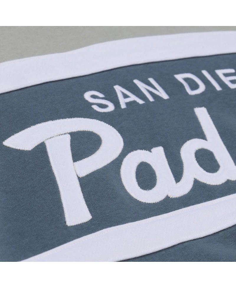 Mitchell & Ness Men's Gray San Diego Padres Cooperstown Collection Thunderstorm Head Coach Hoodie