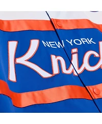 Mitchell & Ness Men's Royal New York Knicks Hardwood Classics Head Coach Lightweight Satin Full-Snap Jacket