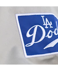Mitchell Ness Men's Gray Los Angeles Dodgers Thunderstorm Head Coach Lightweight Satin Full-Snap Jacket