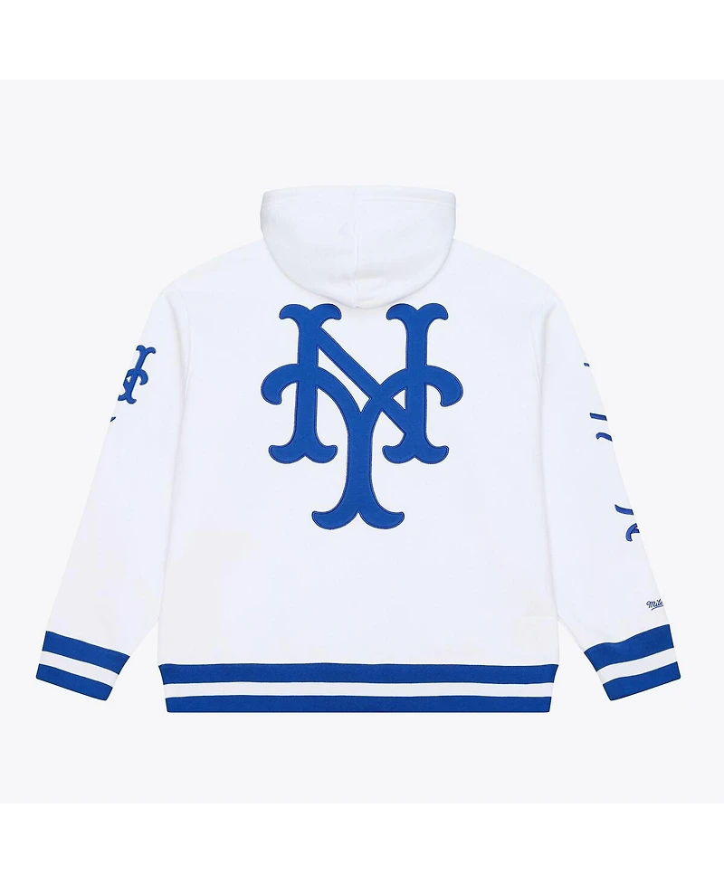 Mitchell & Ness Men's White New York Mets Cooperstown Collection Fleece Hoodie