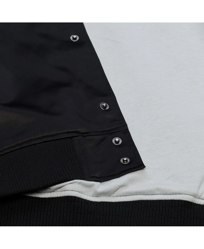 Mitchell & Ness Men's Black Las Vegas Raiders Head Coach Lightweight Full-Snap Satin Jacket