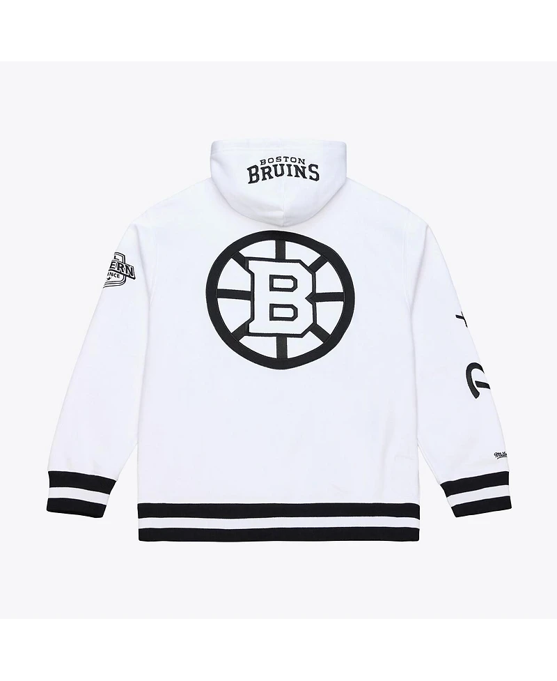 Mitchell & Ness Men's White Boston Bruins Arctic Fleece Hoodie
